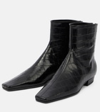 Toteme - Croc-effect leather ankle boots