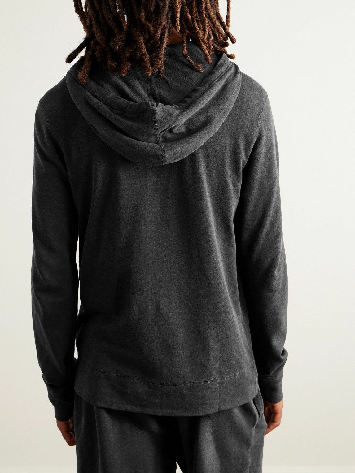 James Perse - Garment-Dyed Cotton-Jersey Zip-Up Hoodie - Gray