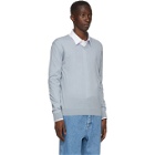 Lanvin Blue Merino V-Neck Sweater