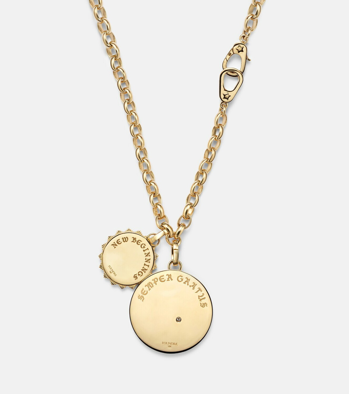 FoundRae Infinite Gratitude & New Beginnings 18kt gold necklace with diamonds