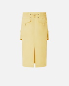 Pinko Pencil Skirt With Maxi Pockets Rattan Yellow
