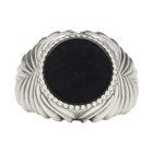 Emanuele Bicocchi Silver and Black Stone Ring