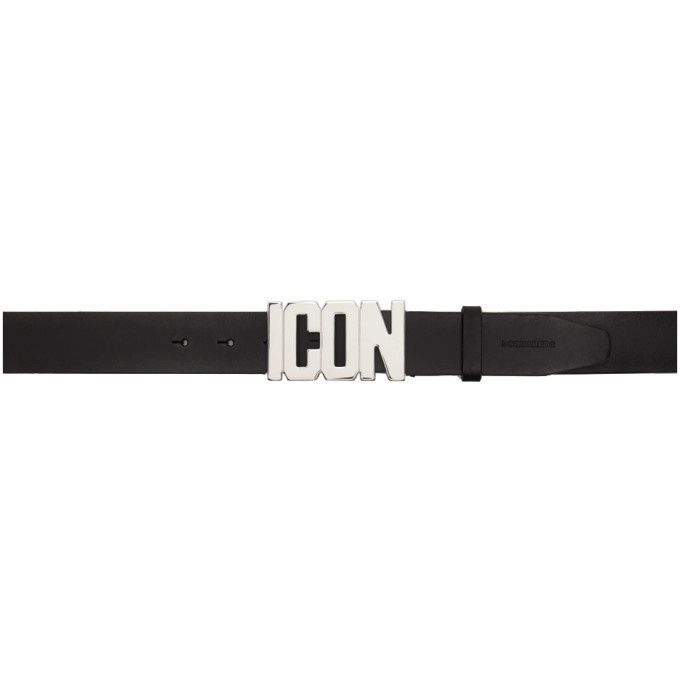 Dsquared2 Be Icon Plaque studded belt - Black