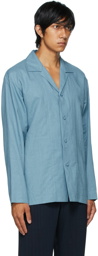 Homme Plissé Issey Miyake Blue Cotton & Linen Shirt