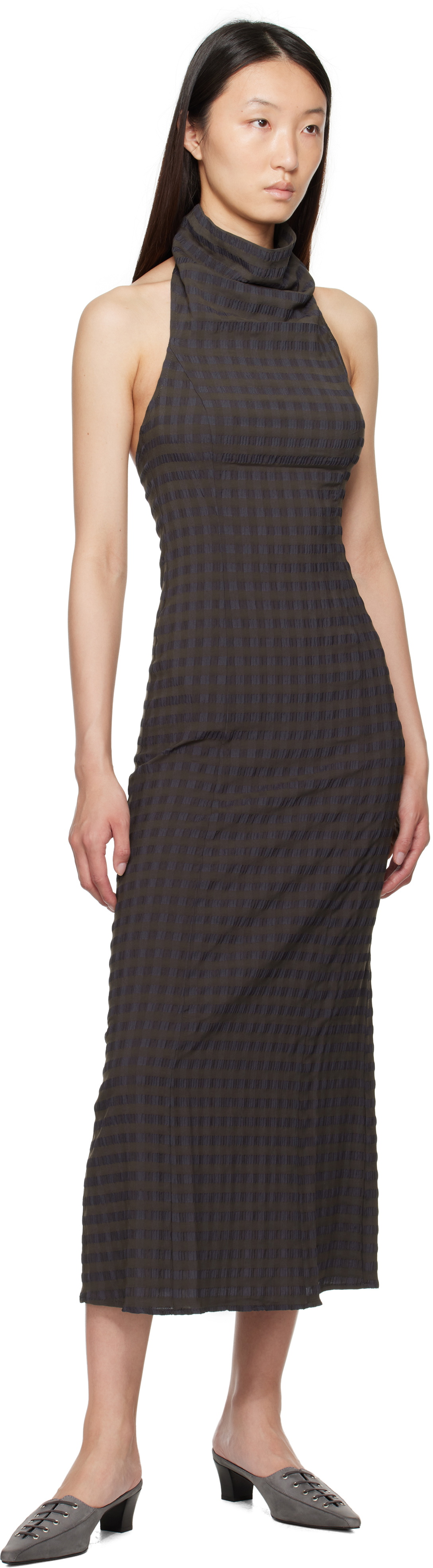 Paloma Wool Brown & Blue Olin Maxi Dress