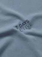 7 DAYS ACTIVE - Logo-Print Organic Cotton-Jersey Running T-Shirt - Gray