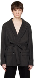 LEMAIRE Black Belted Double-Breasted Blazer