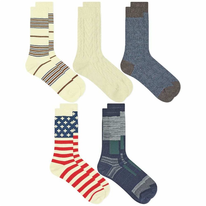 Photo: Anonymous Ism Men's Holiday Socks Gift Box in Multi