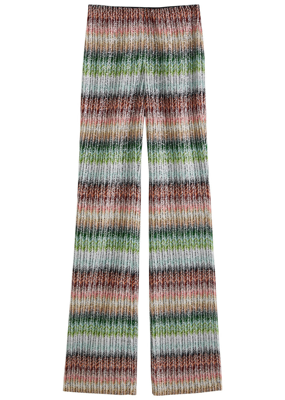 パンツ MISSONI Multicolor viscose blend trousers with sequins Viscose trousers with zigzag pattern and lurex