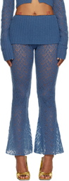 JUNEYEN Blue Hollow Out Trousers