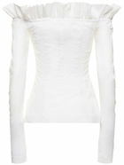 PHILOSOPHY DI LORENZO SERAFINI Taffetà Stretch Off-the-shoulder Top