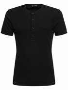 TOM FORD - Henley Cotton & Lyocell Ribbed T-shirt