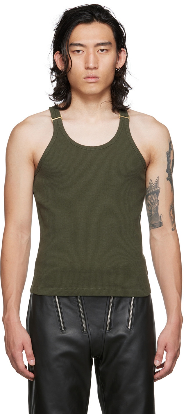 【関税込み】Dion Lee ホワイト Gradient Rib トップス Safety Slider cotton-blend tank top in white - Dion Lee