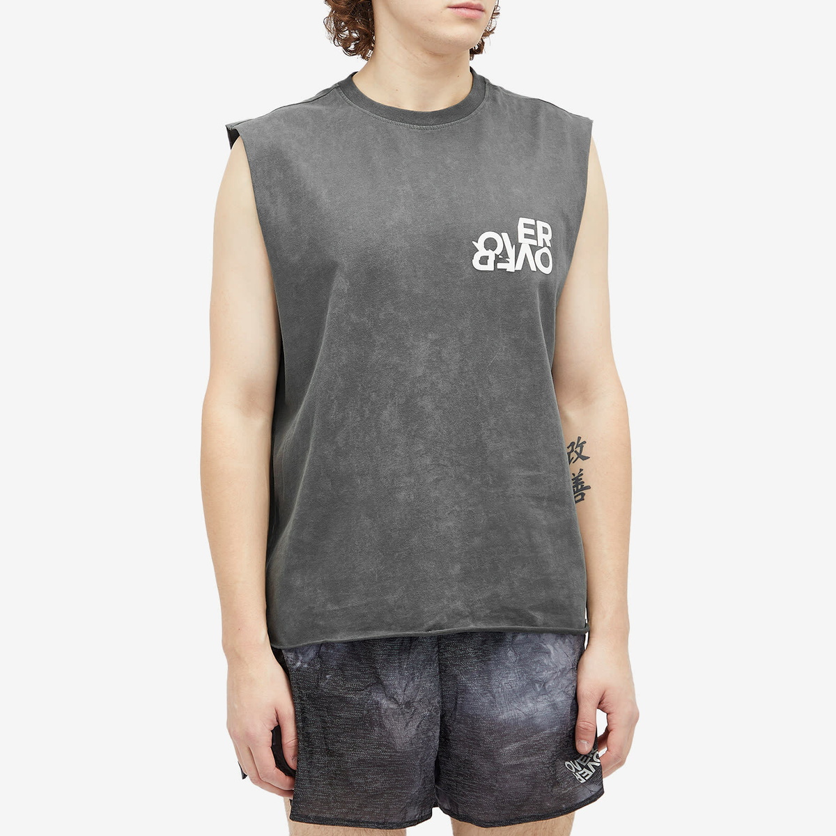 Over Over Men's Broken Records Easy Tank Top in Grey