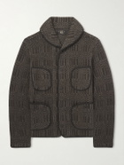 RRL - Shawl-Collar Jacquard-Knit Wool and Cashmere-Blend Cardigan - Brown