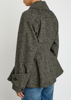 Chloe Herringbone Peplum Wool-blend Jacket Brown