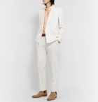 SAINT LAURENT - Ivory Slim-Fit Tapered Wool Suit Trousers - White