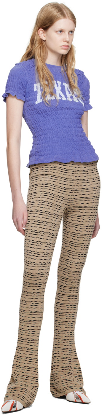 Conner Ives Blue Shirred T-Shirt Conner Ives