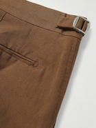 Orlebar Brown - Carsyn Tapered Pleated Linen and Cotton-Blend Suit Trousers - Brown