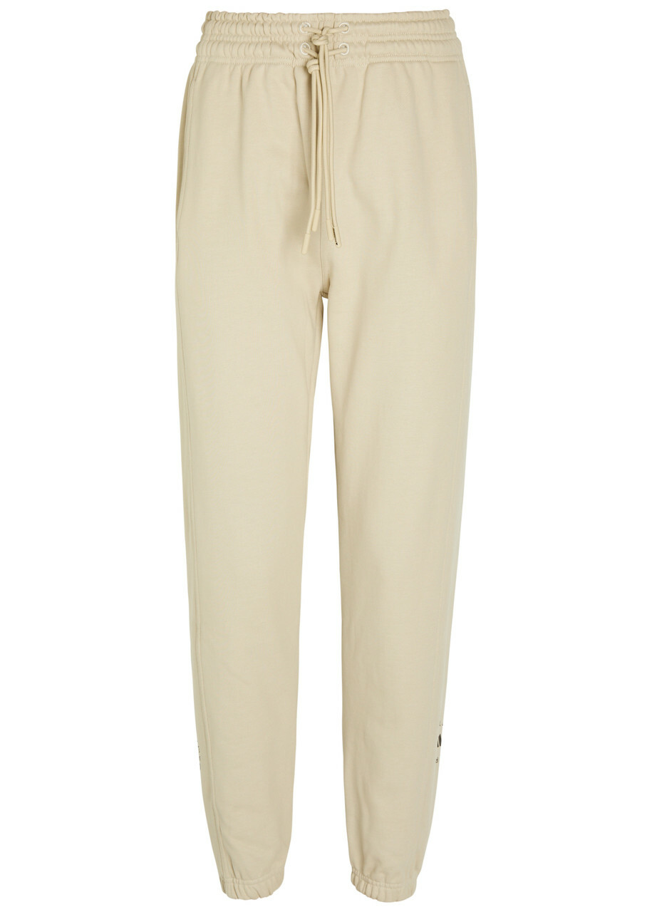 Adidas X Stella Mccartney Logo-print Cotton Sweatpants Beige