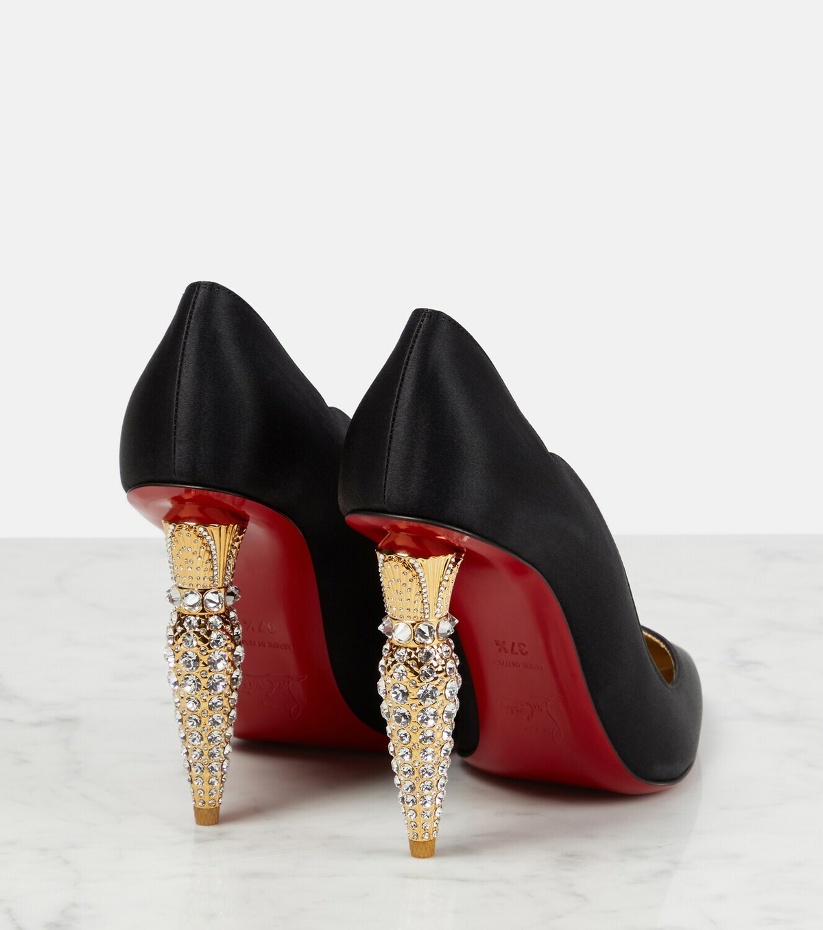 Christian Louboutin - Lipstrass crêpe crystal-embellished pumps
