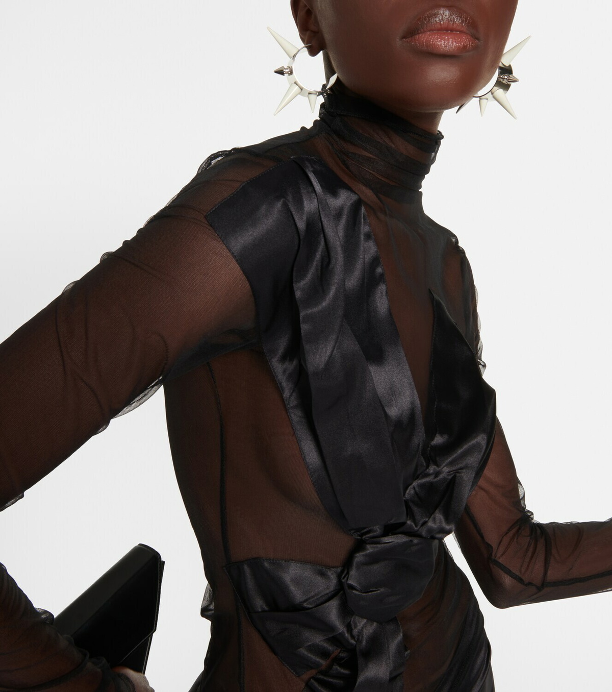 sheer turtleneck top