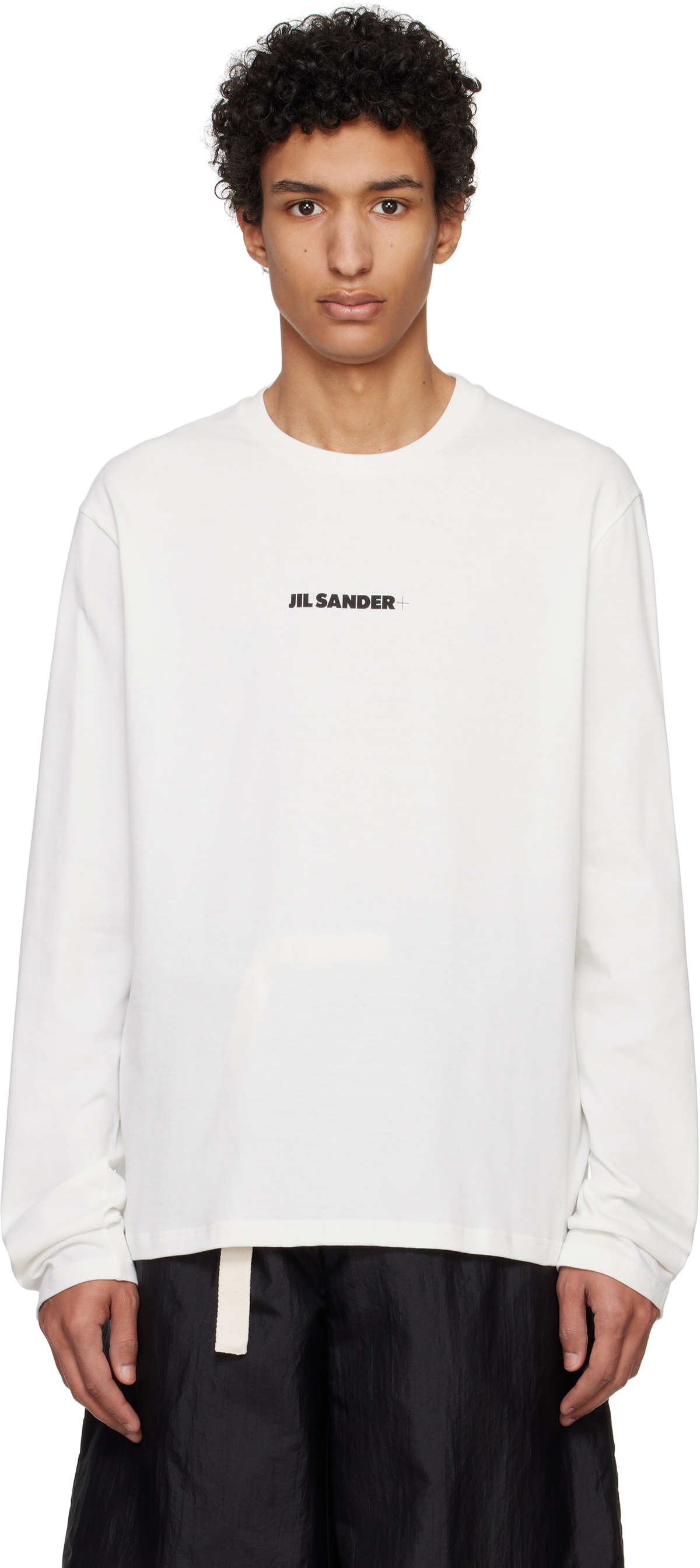 Jil Sander Off-White Printed-Logo Long Sleeve T-shirt Jil Sander