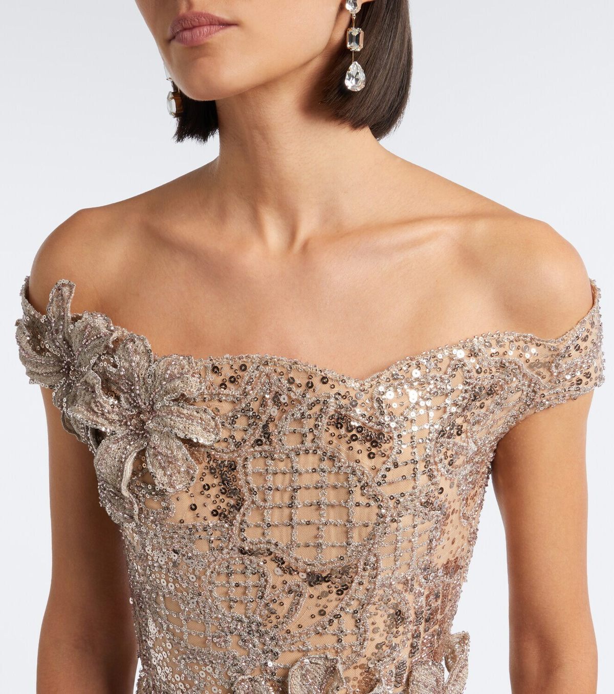 Elie Saab Embellished silk-blend tulle gown
