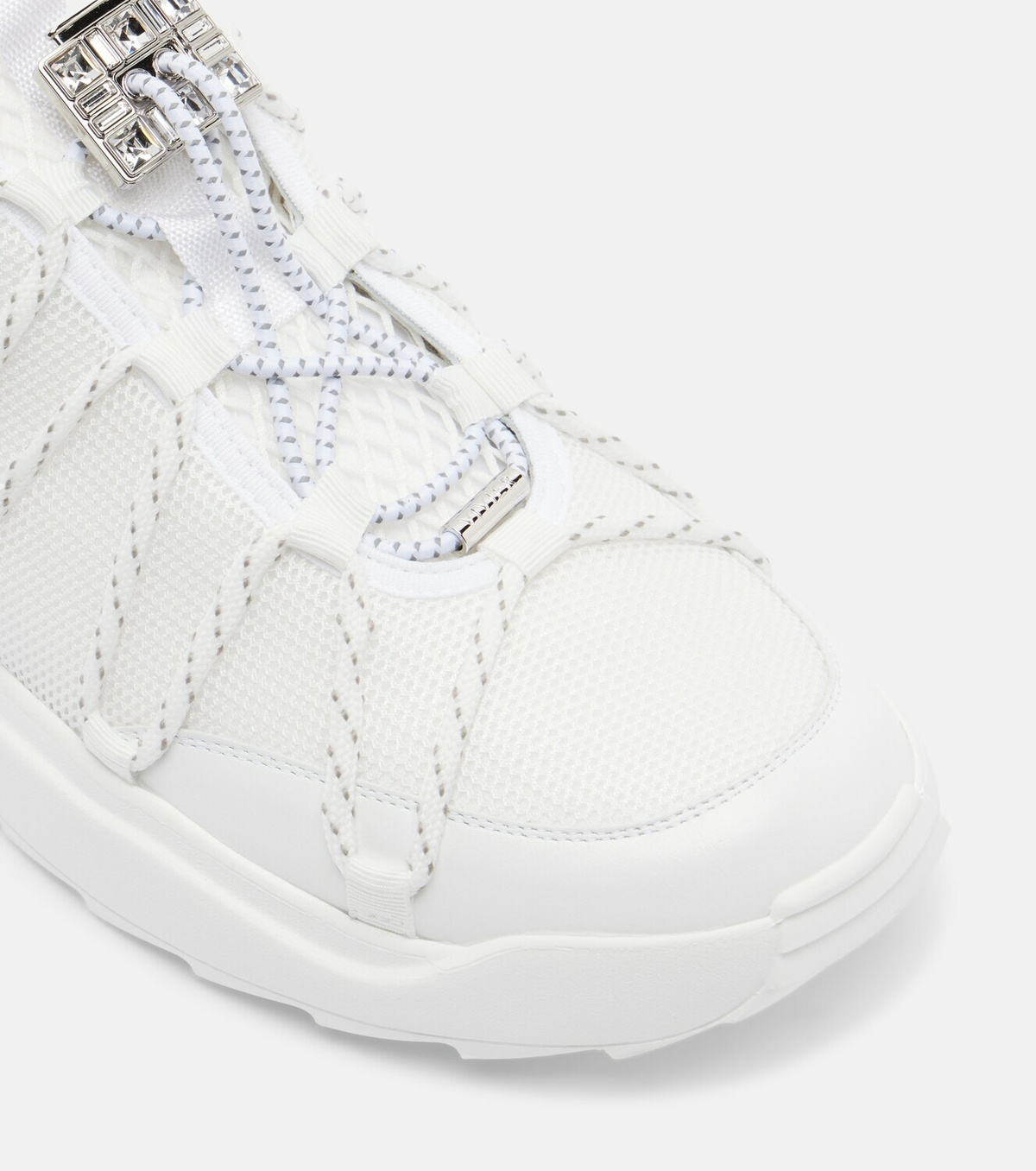 Roger Vivier Viv' Zag leather-trimmed mesh sneakers
