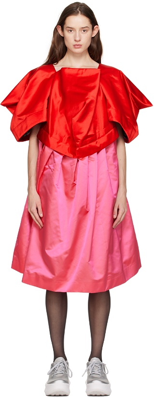 Photo: Comme des Garçons Red & Pink Oversized Midi Dress