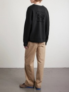 LOEWE - Anagram-Jacquard Wool-Blend Cardigan - Black