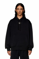 Diesel Hoodie with metallic logo - Sweaters Mens in Black