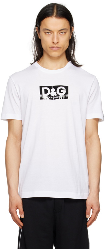 Photo: Dolce & Gabbana White Printed T-Shirt