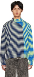 Sunnei Blue Striped Long Sleeve T-Shirt