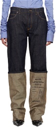 Jean Paul Gaultier Indigo 'The Cuff' Jeans