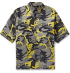 Balenciaga - Oversized Camouflage-Print Brushed Cotton-Twill Shirt - Men - Gray