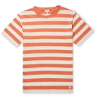 Armor Lux - Striped Cotton and Linen-Blend T-Shirt - Orange