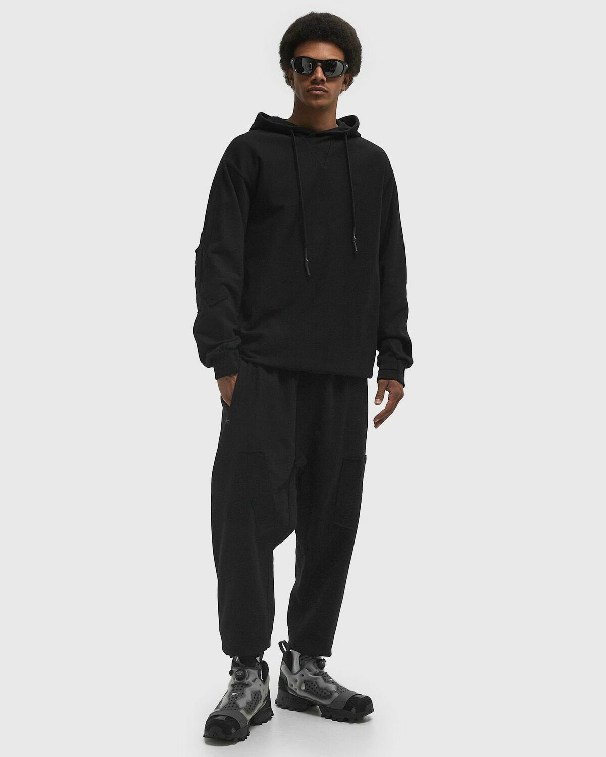 Reebok X 11 by Boris Bidjan Saberi CONSTRUCTED HOODIE Black Mens Hoody