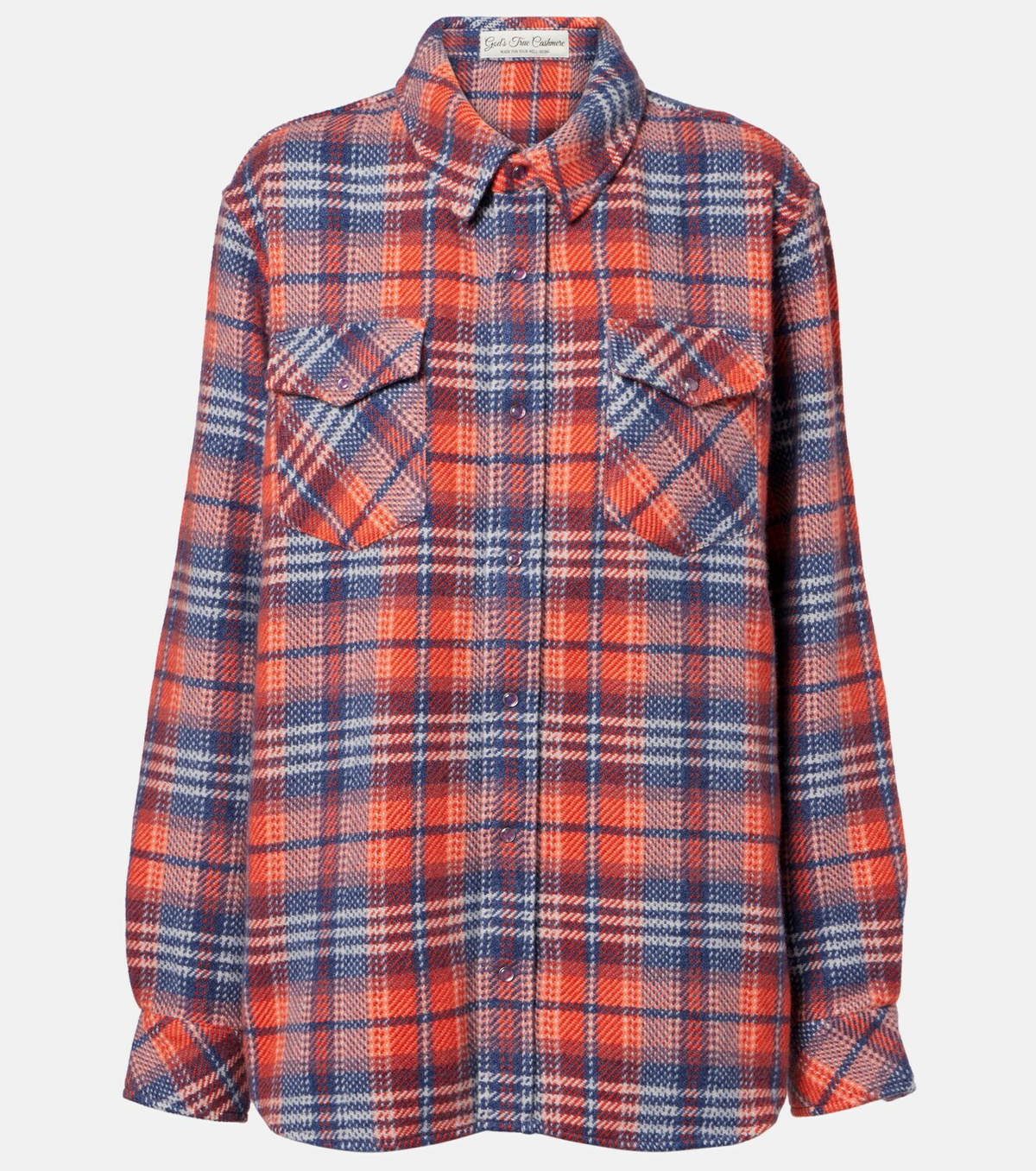 God's True Cashmere Americana plaid cashmere shirt