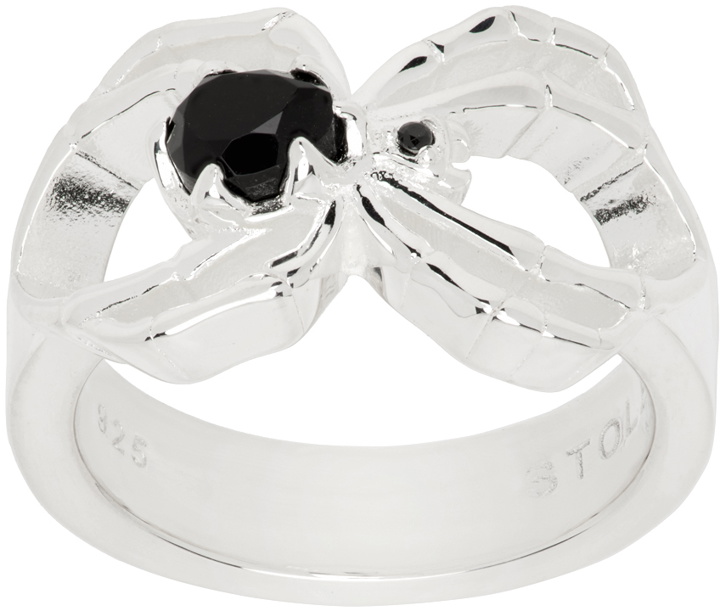 Photo: Stolen Girlfriends Club Silver Onyx Spider Wrap Ring