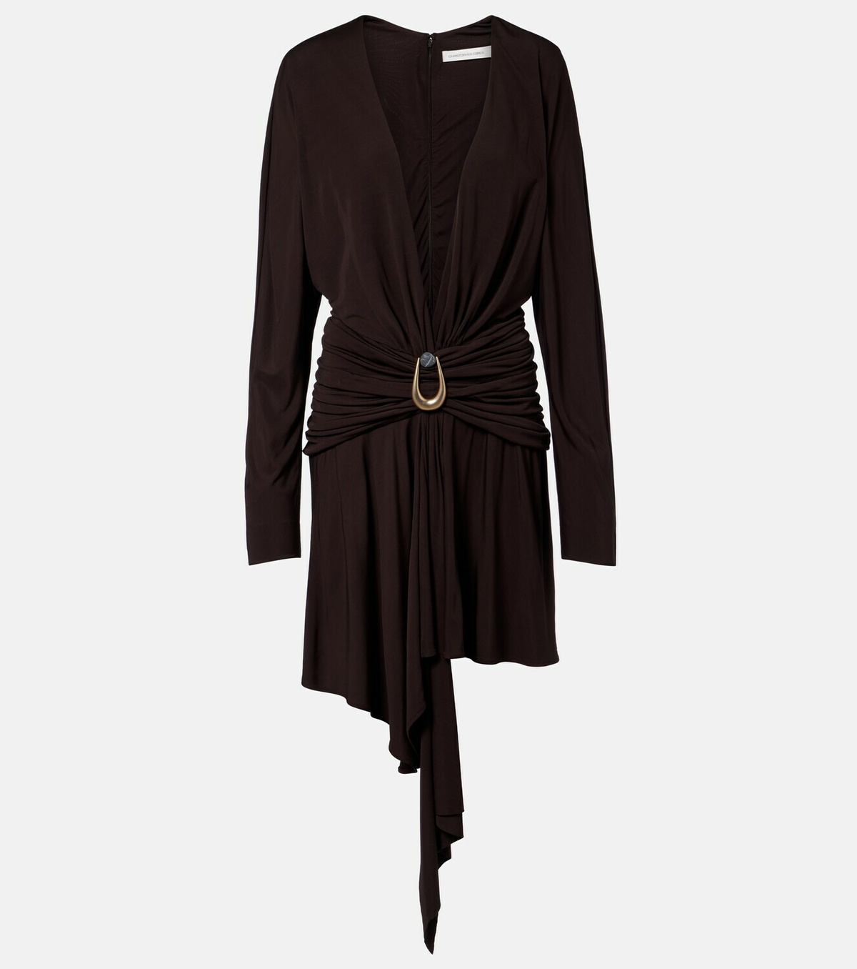 Christopher Esber Stone Pin draped jersey minidress