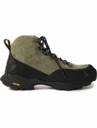 ROA - Andreas Rubber and Leather-Trimmed Suede Hiking Boots - Green