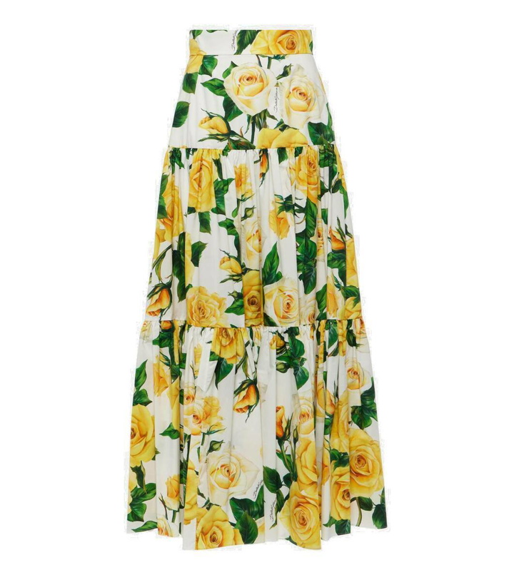 Photo: Dolce&Gabbana Floral tiered cotton maxi skirt