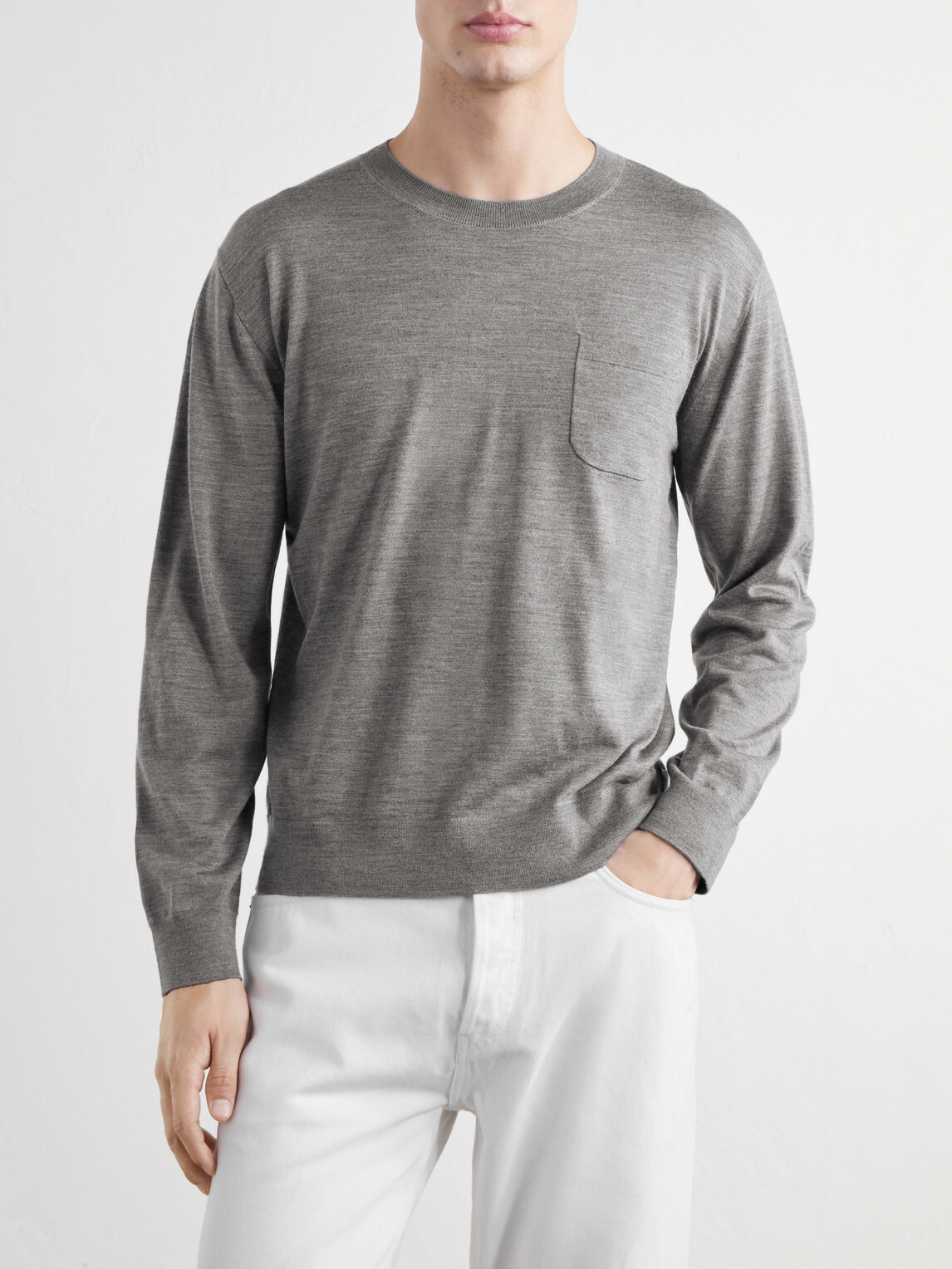 TOTEME - Merino Wool and Silk-Blend Sweater - Gray