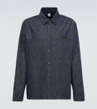 Berluti Leather-trimmed denim shirt