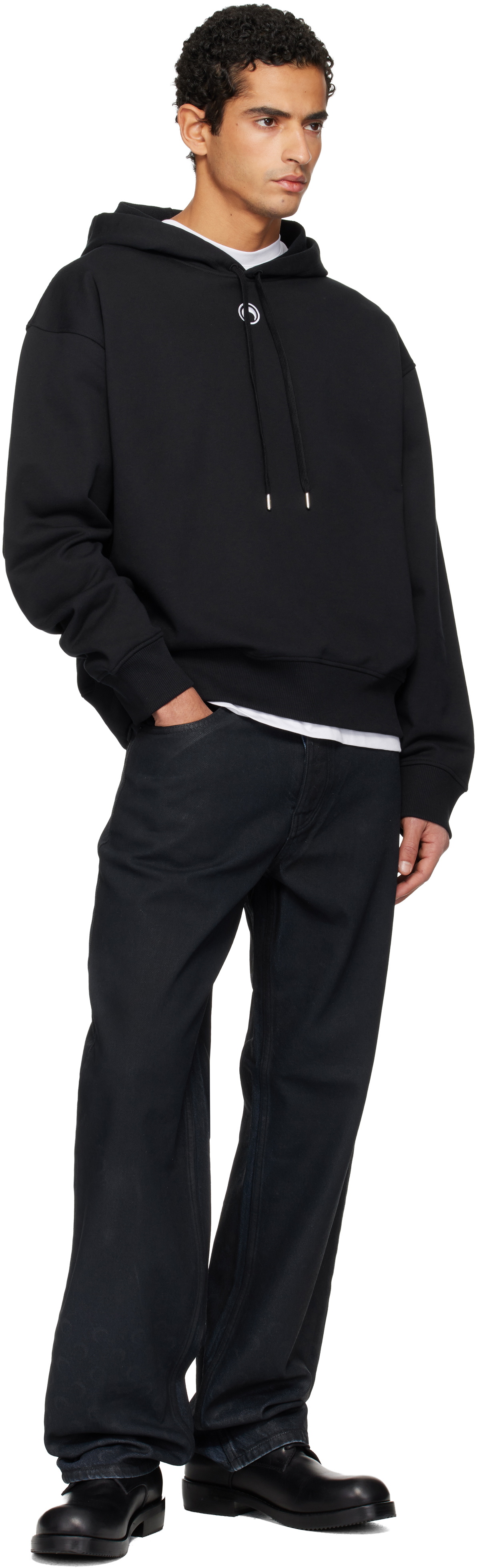 Marine Serre Black Moon Logo Hoodie