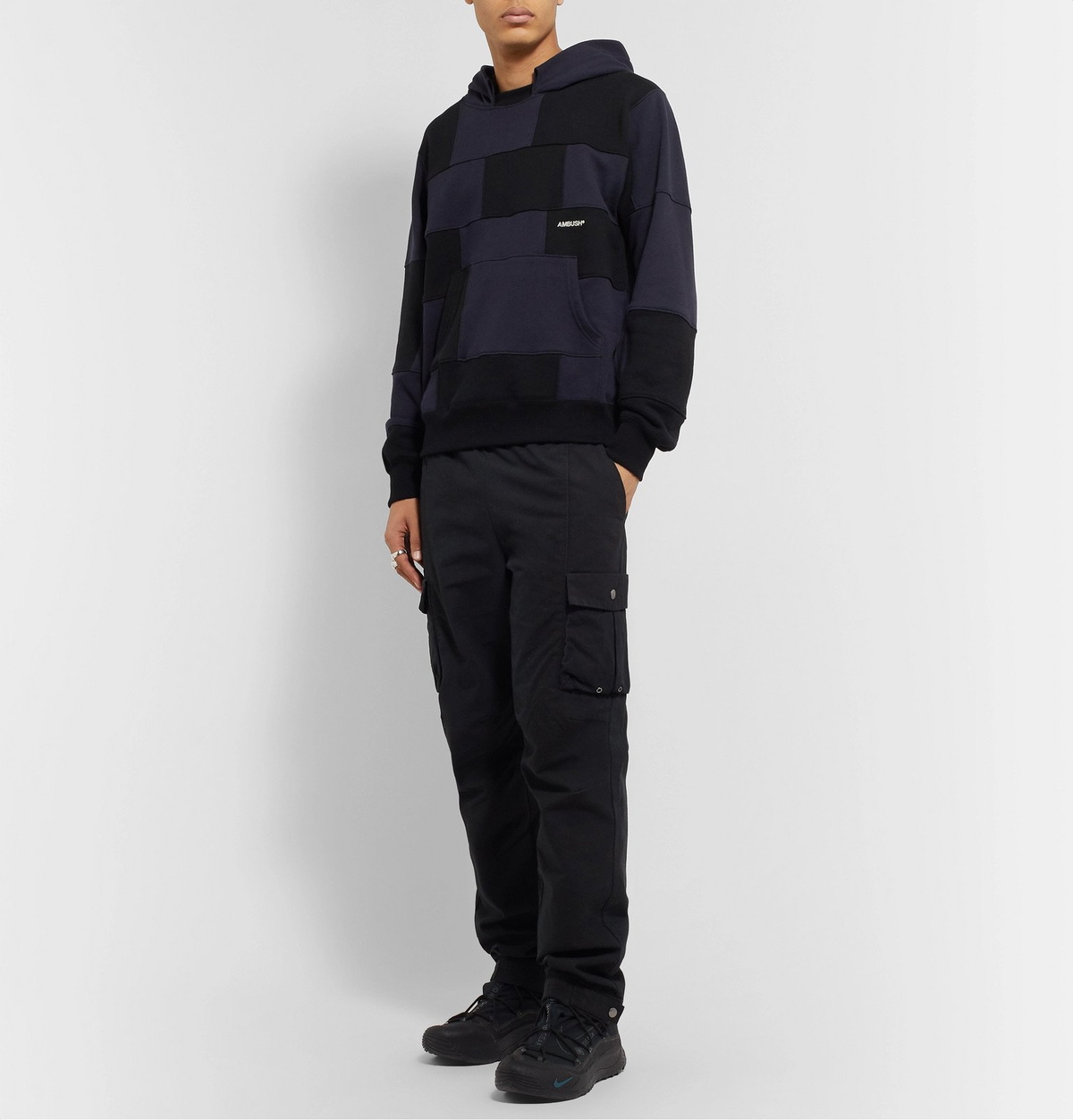 AMBUSH® - Logo-Embroidered Patchwork Loopback Cotton-Jersey