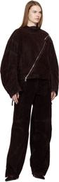 Jean Paul Gaultier Brown Minimal Moto Jacket