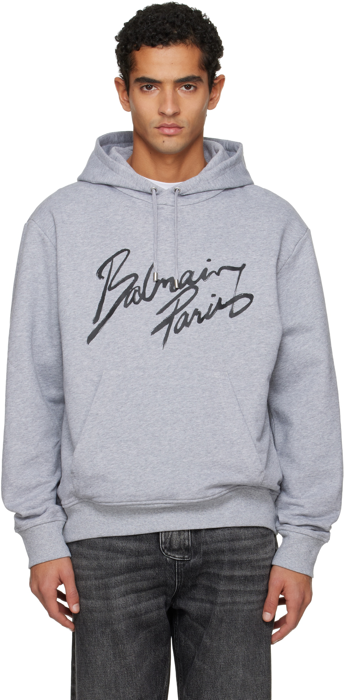 Balmain Gray 'Balmain Paris' Hoodie