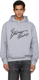Balmain Gray 'Balmain Paris' Hoodie